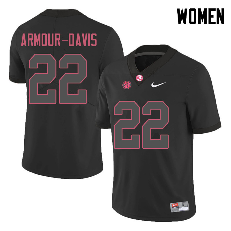 Women #22 Jalyn Armour-Davis Alabama Crimson Tide College Football Jerseys Sale-Black